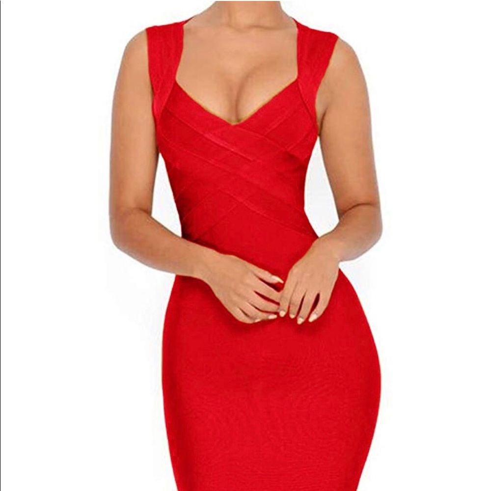 Women’s Red Bodycon Bandage Dress